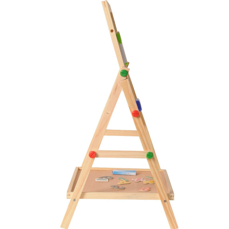 Wooden Drawing Blackboard Whiteboard Double Sided Adjustable Easel Painting