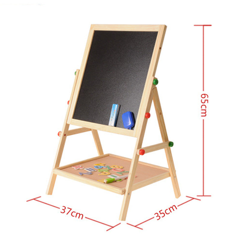 Wooden Drawing Blackboard Whiteboard Double Sided Adjustable Easel Painting