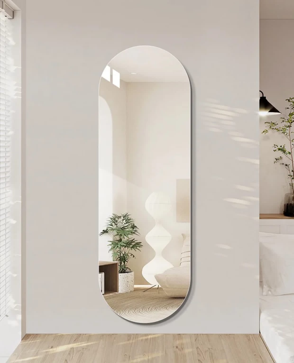 Oval Wall Mounted Peel and stick Diy mirror
