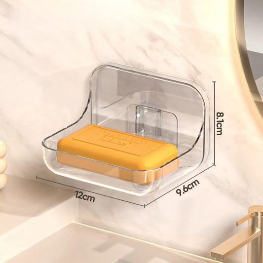 Single layer clear wall mounted soap holder
