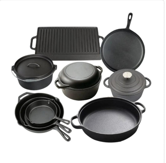 Preseasoned cast-iron set