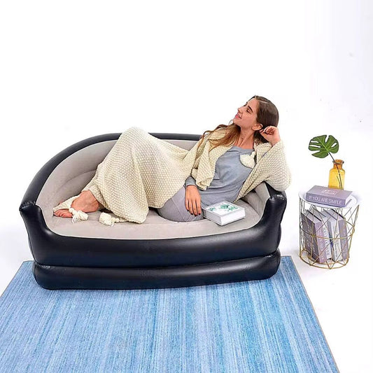 Inflatable 2 Seater Couch Blow Up Air Sofa with Comfort Flocked Surface