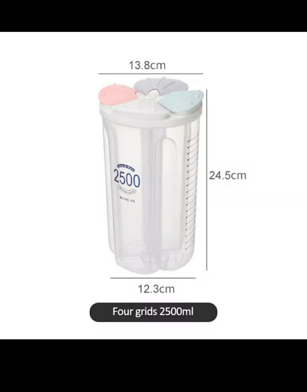 4 grid partitioned cereal moisture~proof jar
