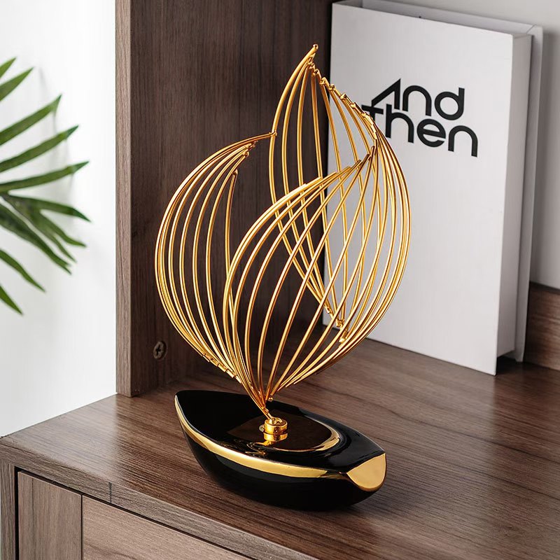 Ceramic Sailing Boat Figurine Boat Decor