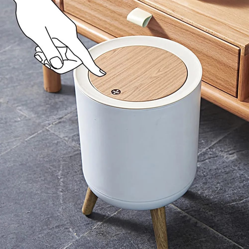 High quality dustbin with Wood Grain Cover