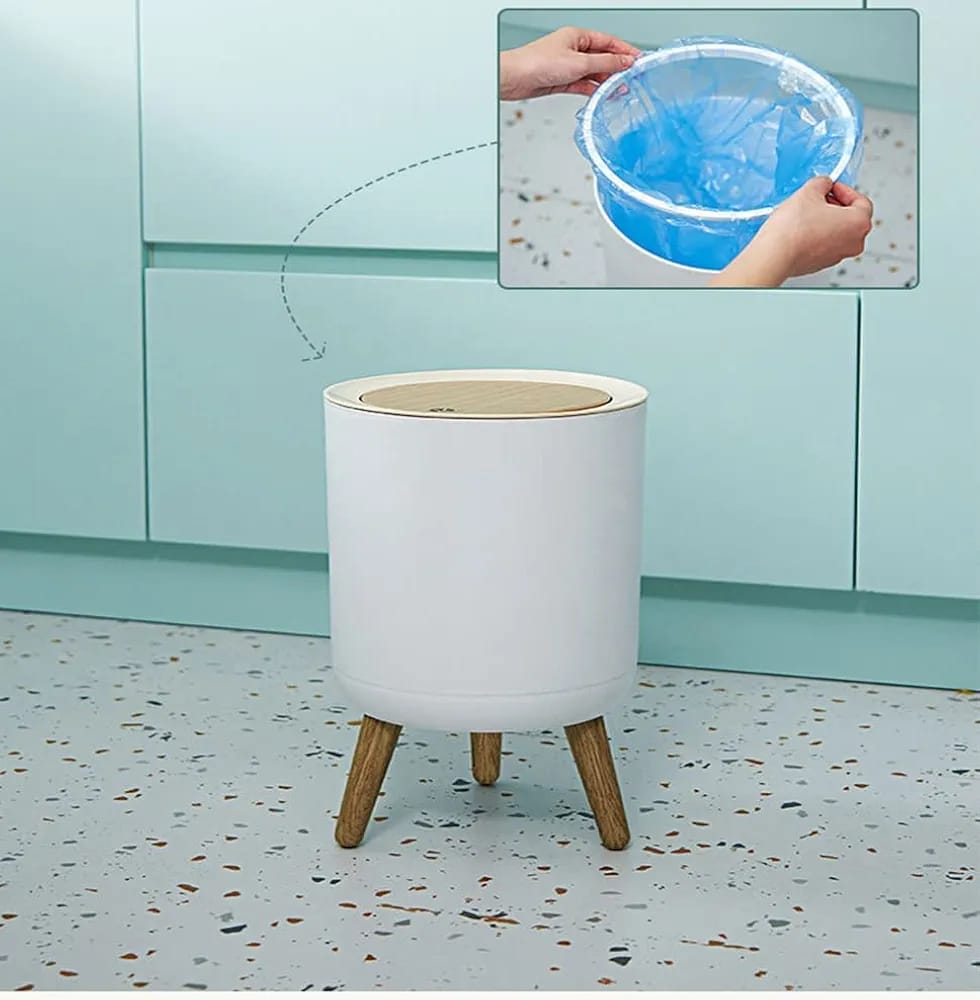 High quality dustbin with Wood Grain Cover