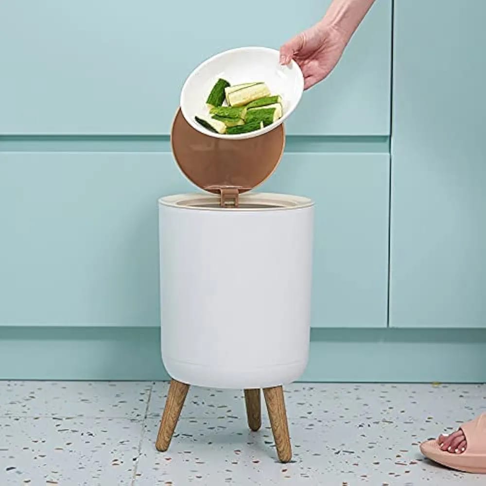 High quality dustbin with Wood Grain Cover