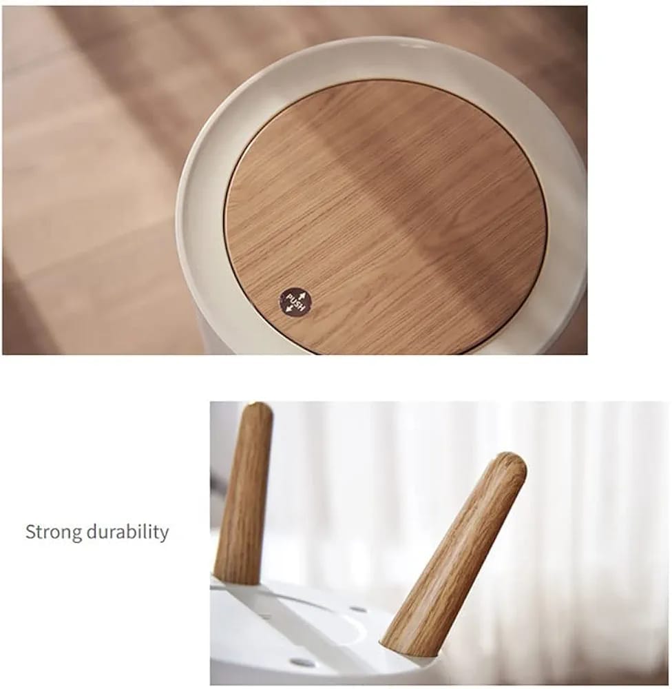 High quality dustbin with Wood Grain Cover