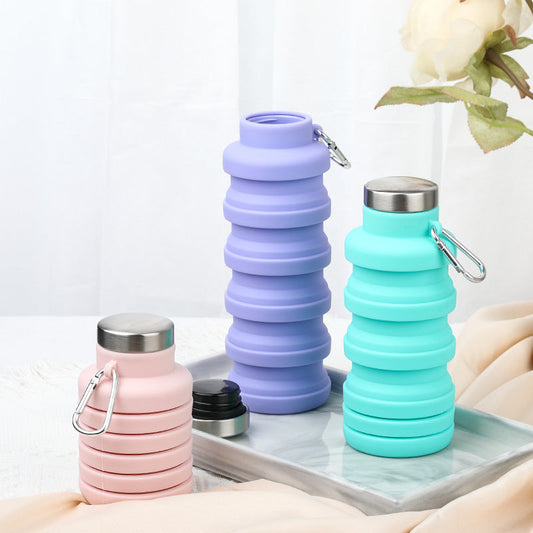 Foldable silicon water bottles