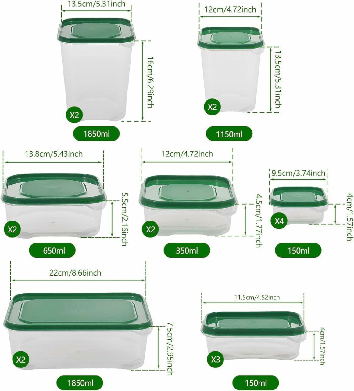 17pcs food storage boxes with  lids