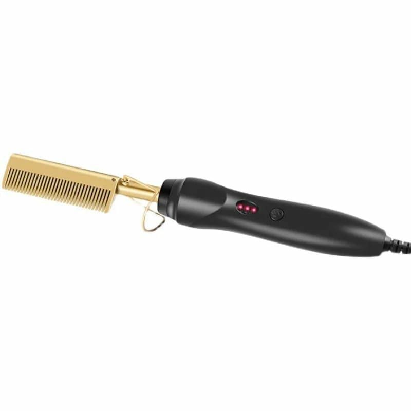 Electric hair straightener and curling hot comb