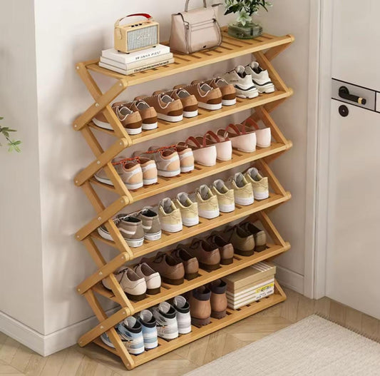 Foldable Bamboo shoe rack