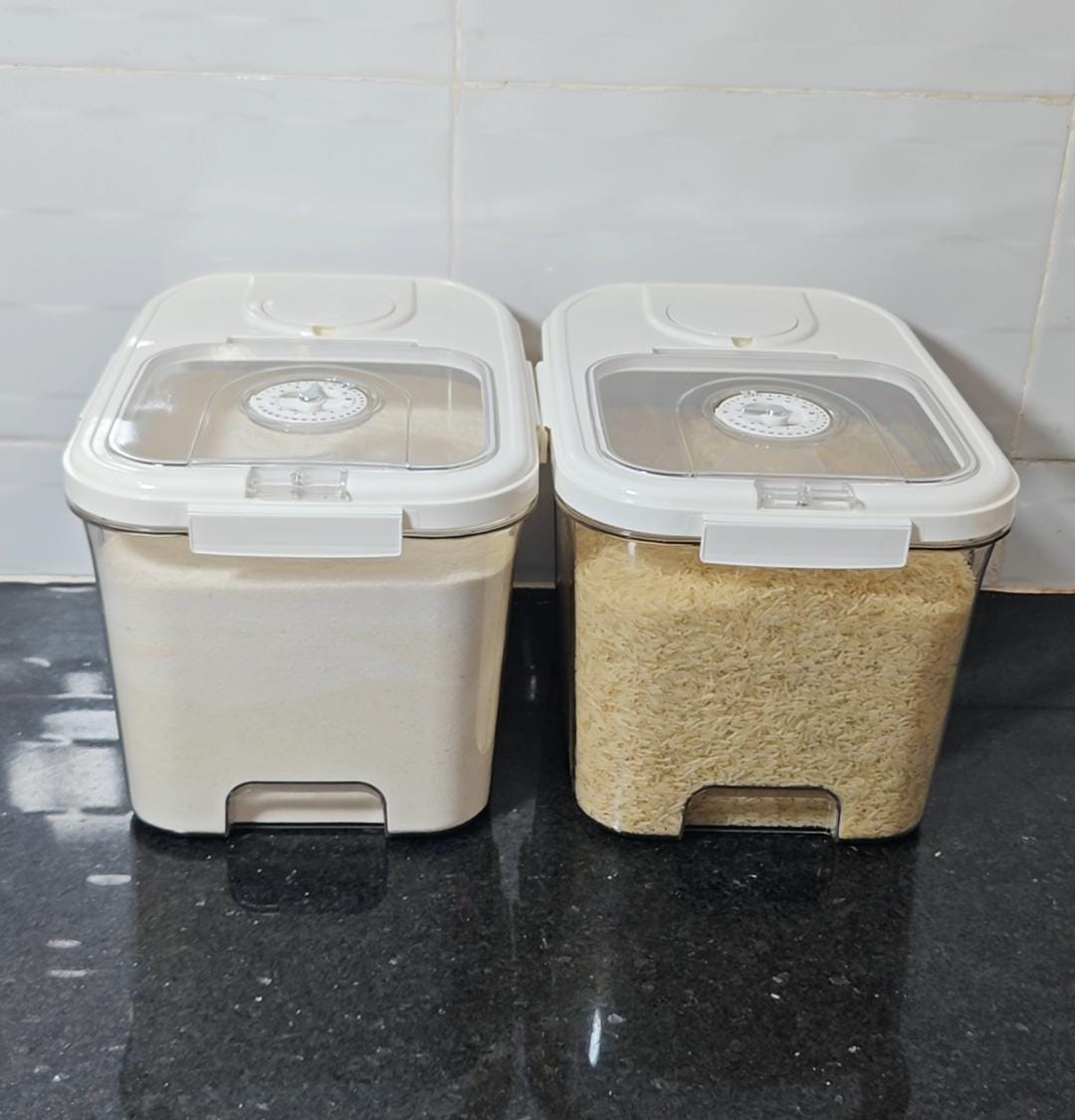 Rectangular shaped acrylic rice bucket