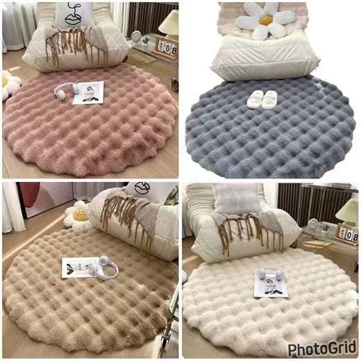 Fluffy round plush rugs