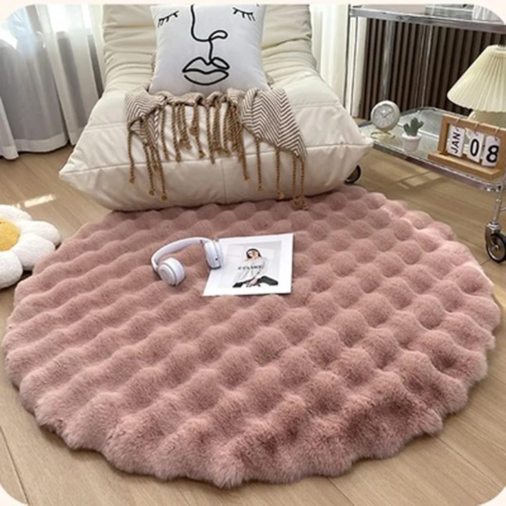 Fluffy round plush rugs