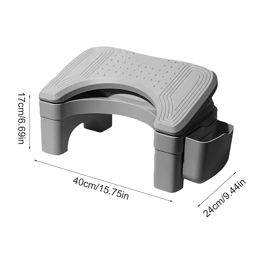 Ergonomic foldable/adjustable foot rest with storage space