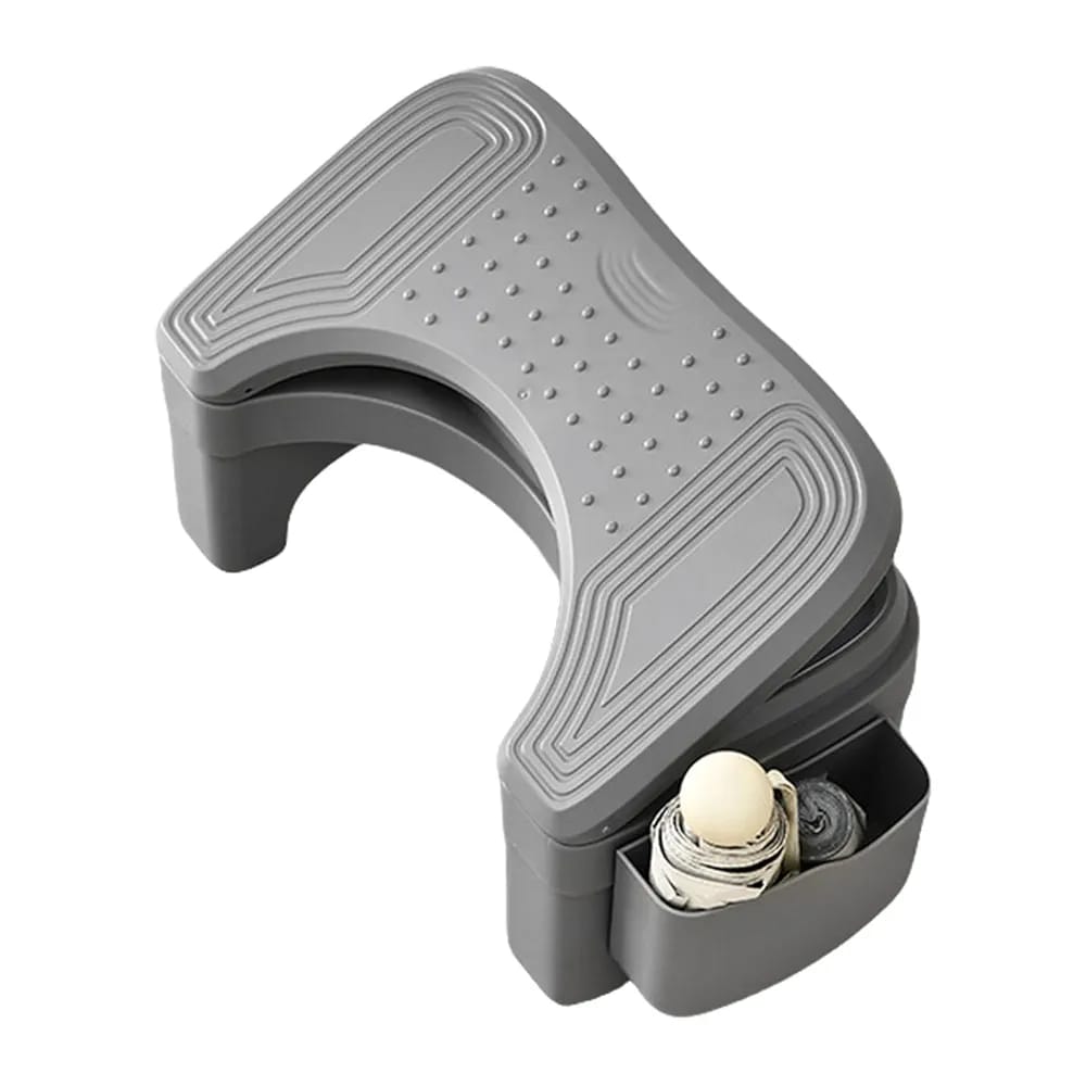 Ergonomic foldable/adjustable foot rest with storage space