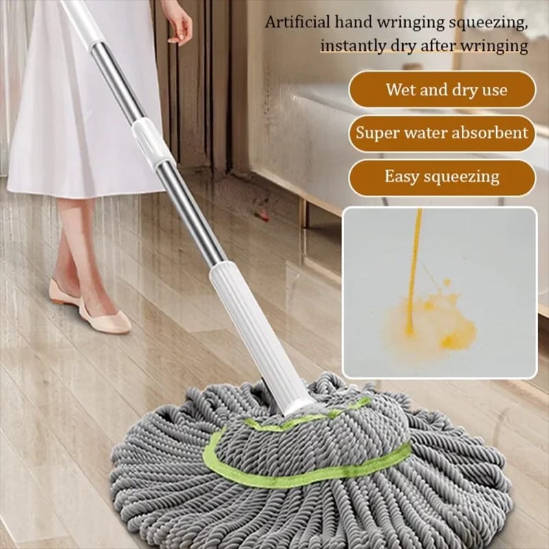 Rotating self wringing twist mop