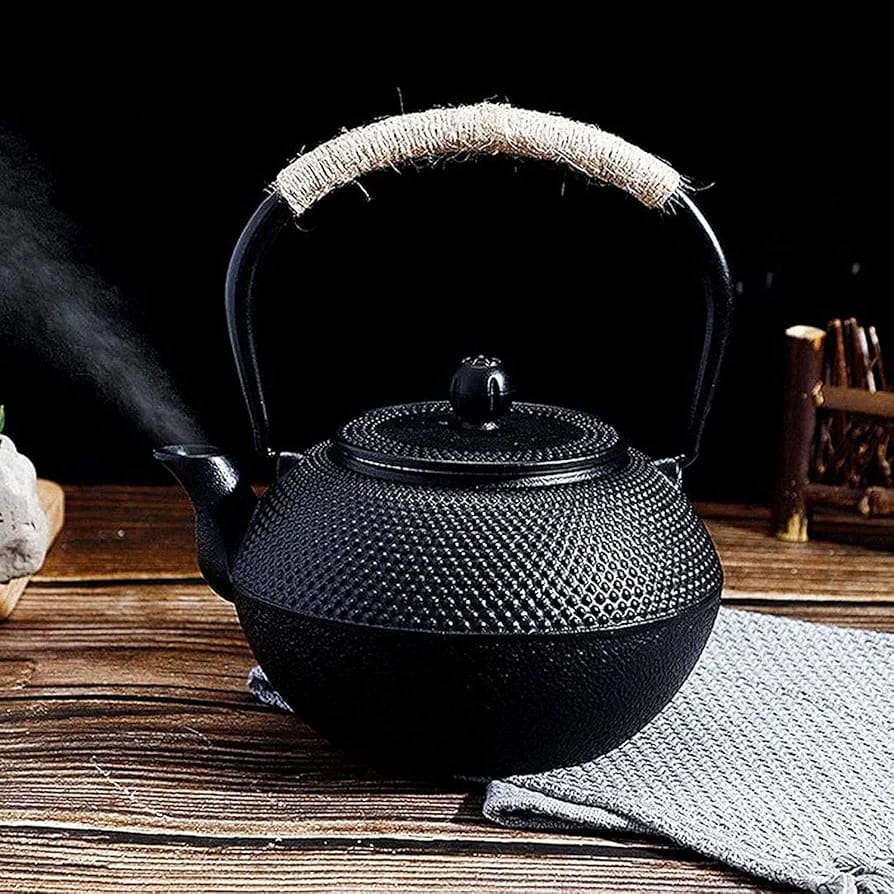 Japanese style cast iron teapot with infuser