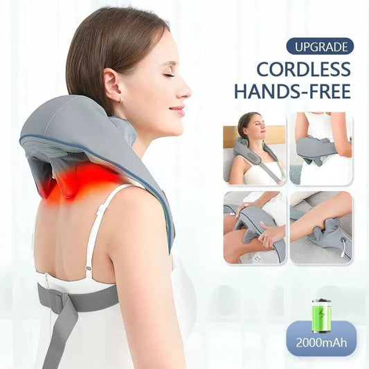 Cordless neck and back massager