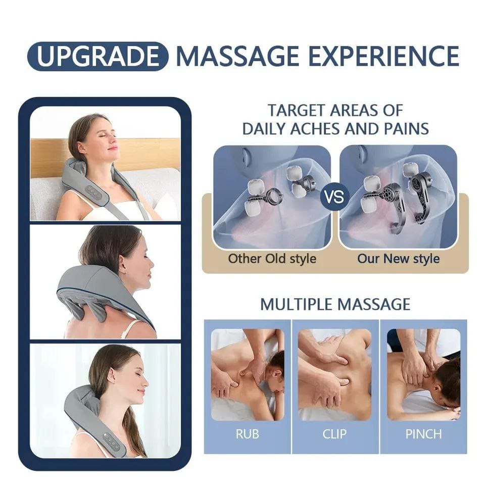Cordless neck and back massager