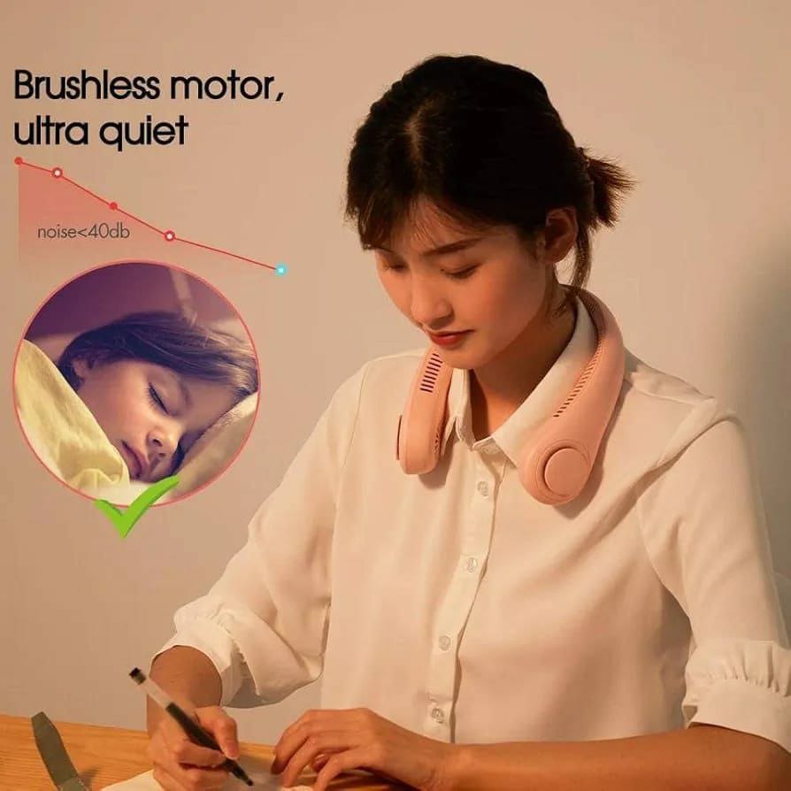 Portable rechargeable Neck hanging USB fan