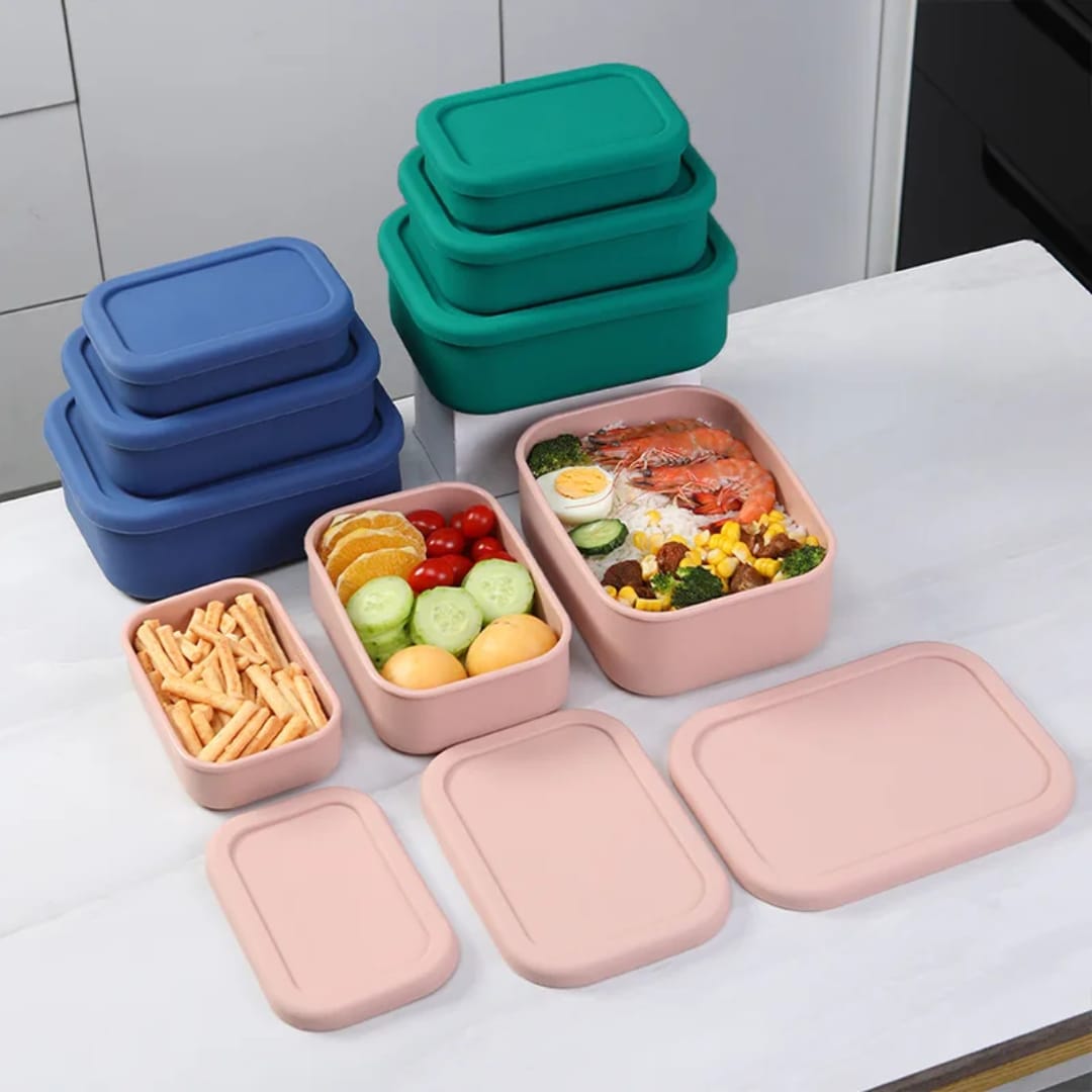 Leak proof silicone lunch box