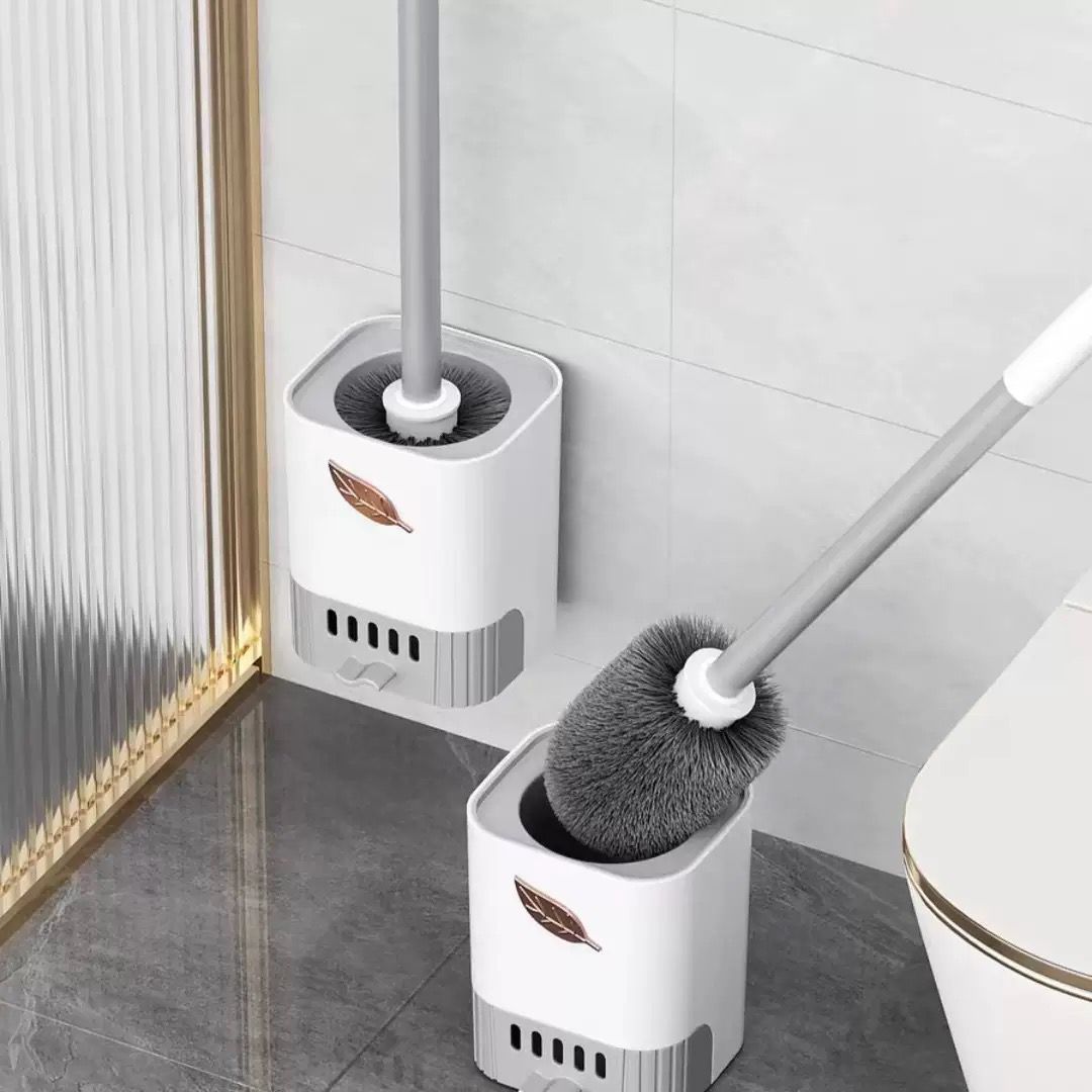 Wall mounted toilet brush cleaner