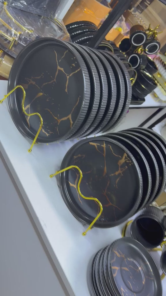 32pcs matte Stoneware marble Finish