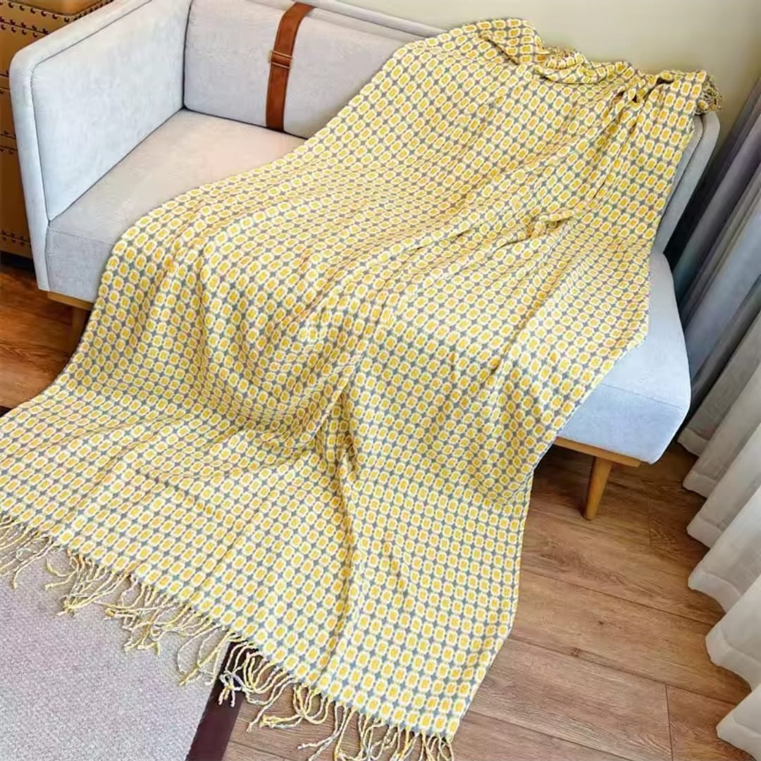 Printed Knitted Throw Blanket