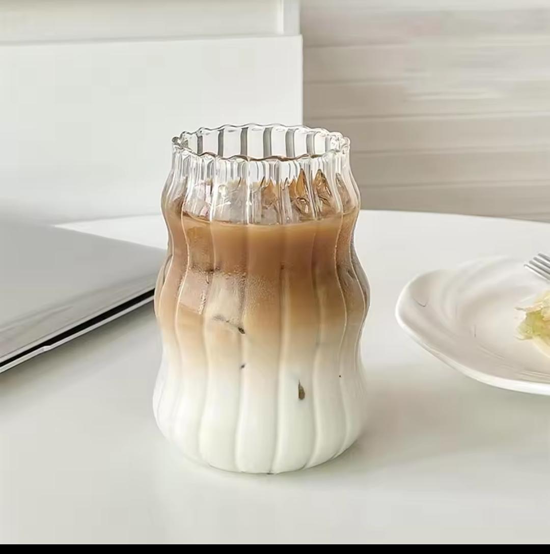 Ribbed glass tumblers