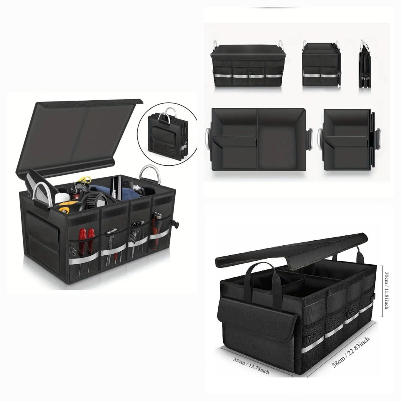 Heavy duty car boot organizer