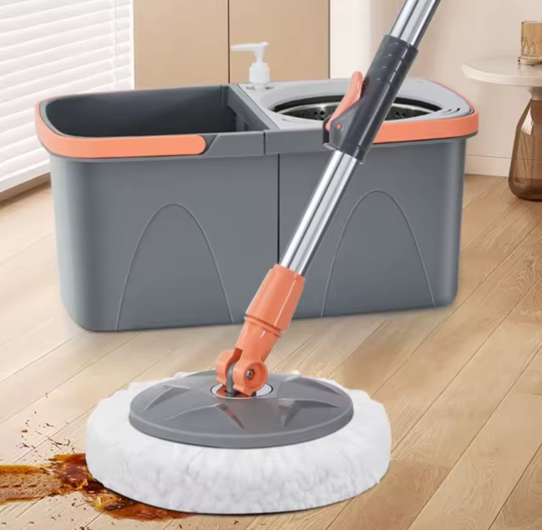 Split spin mop has an extra mopper
