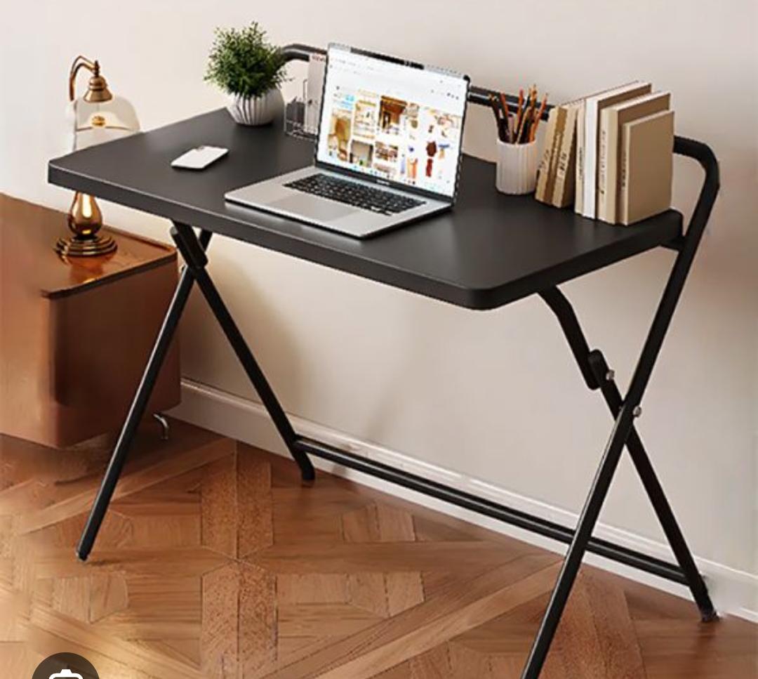 Portable Folding Table,Home Large Office Table with Metal Frame