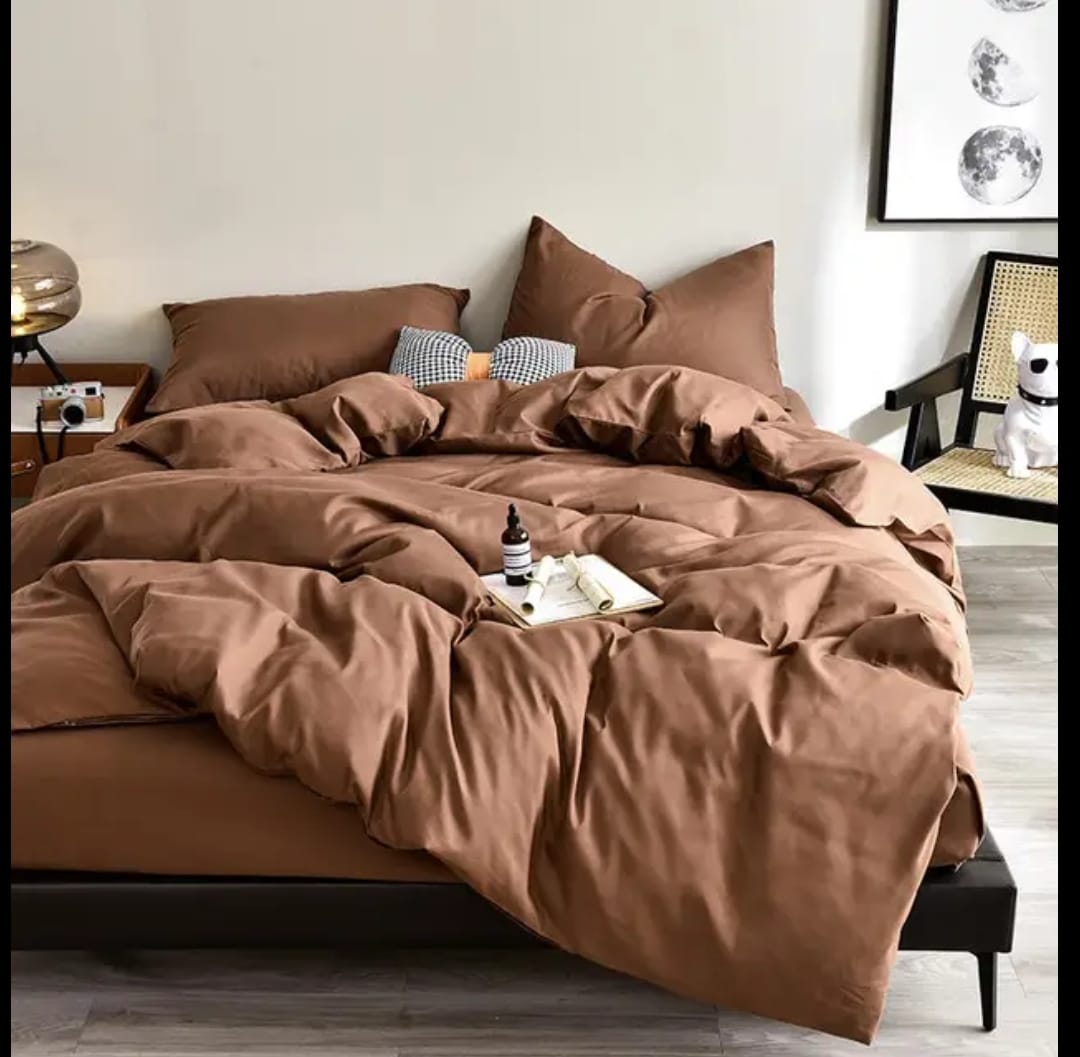 4pc Plain High Quality Duvet Cover Set (Soft Glam Edition)