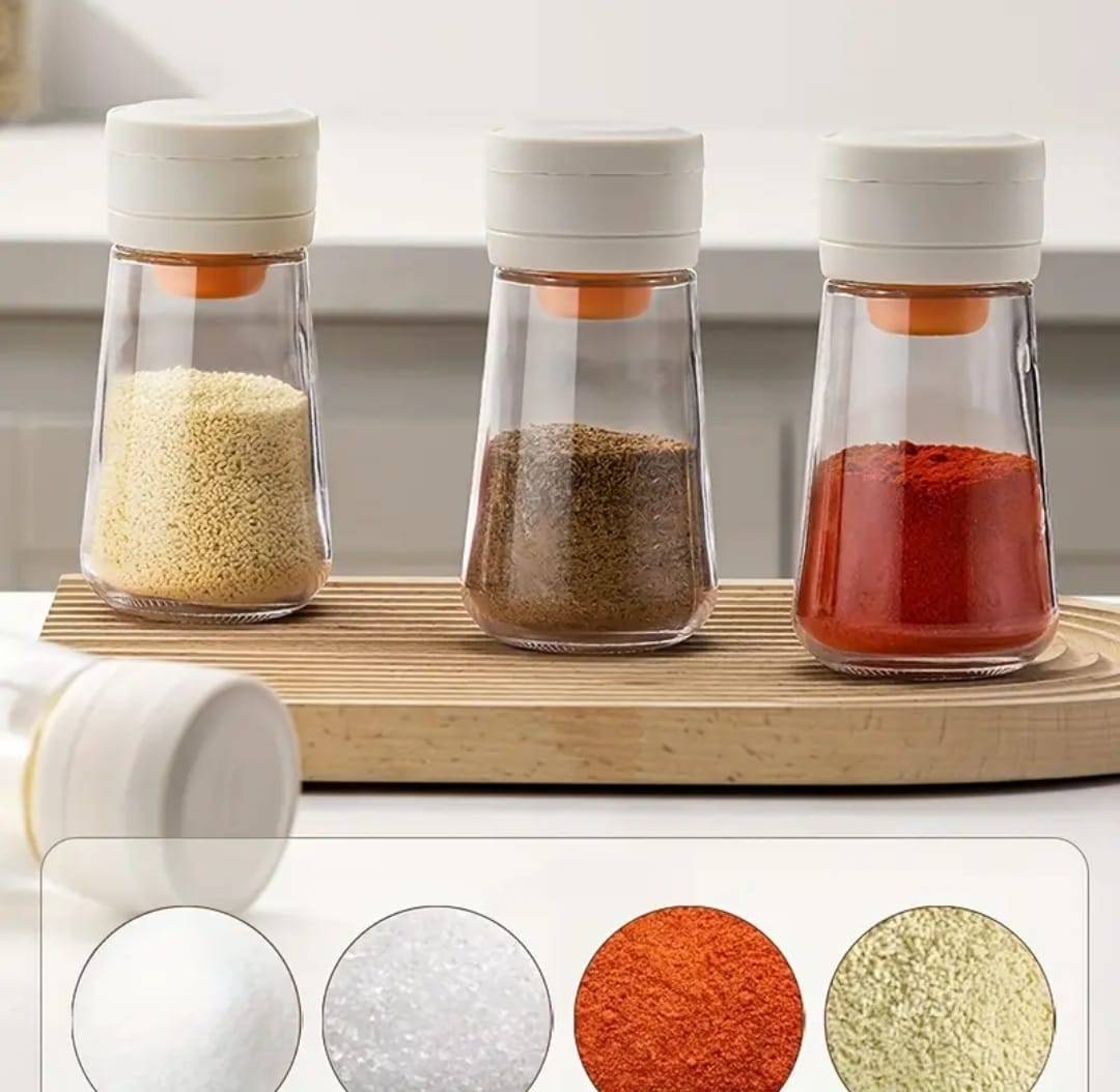 Moisture-Proof Glass Salt Shaker with Precise Measure
