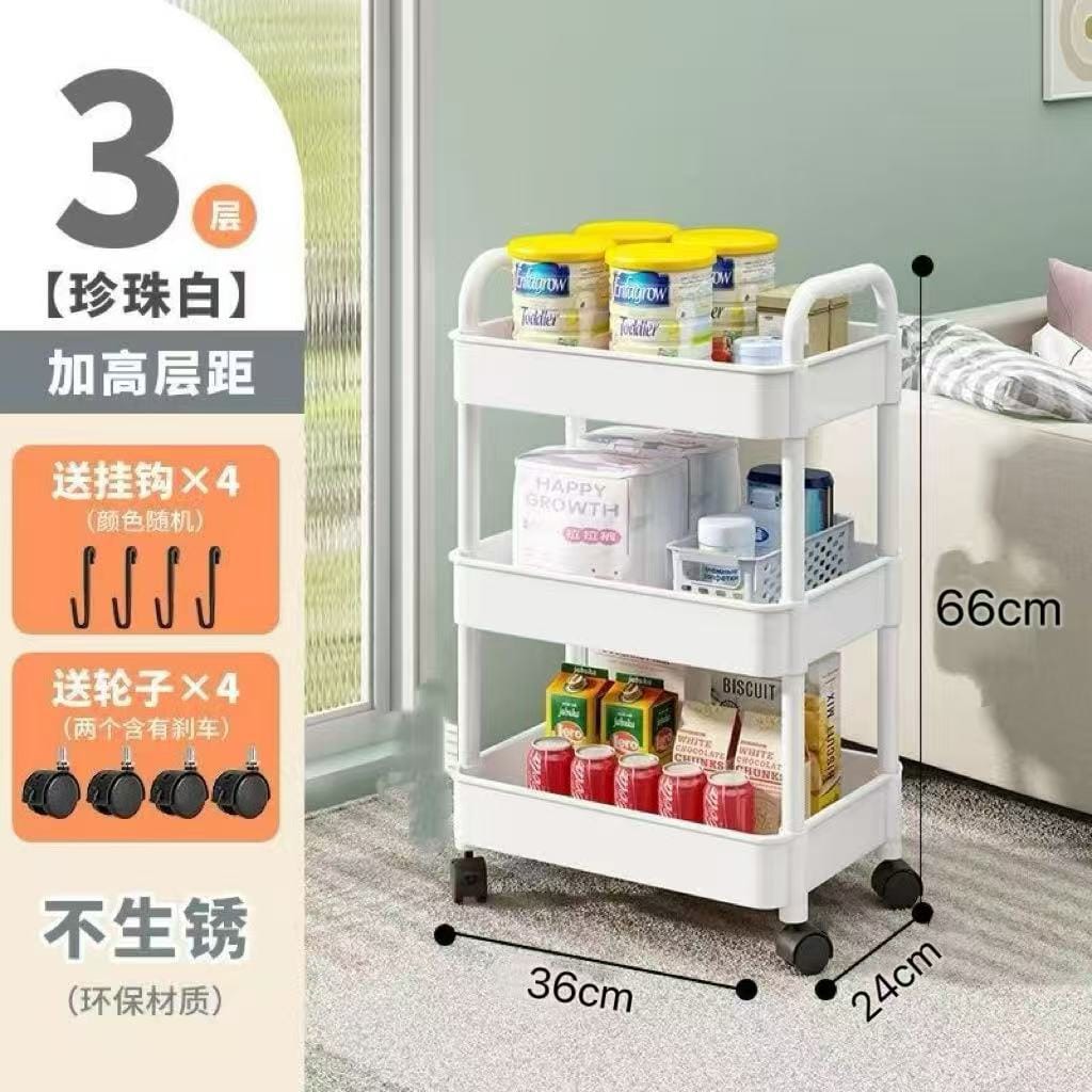 3 tier multipurpose storage trolley