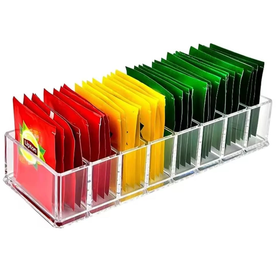 8 compartment transparent multifunctional storage box.
