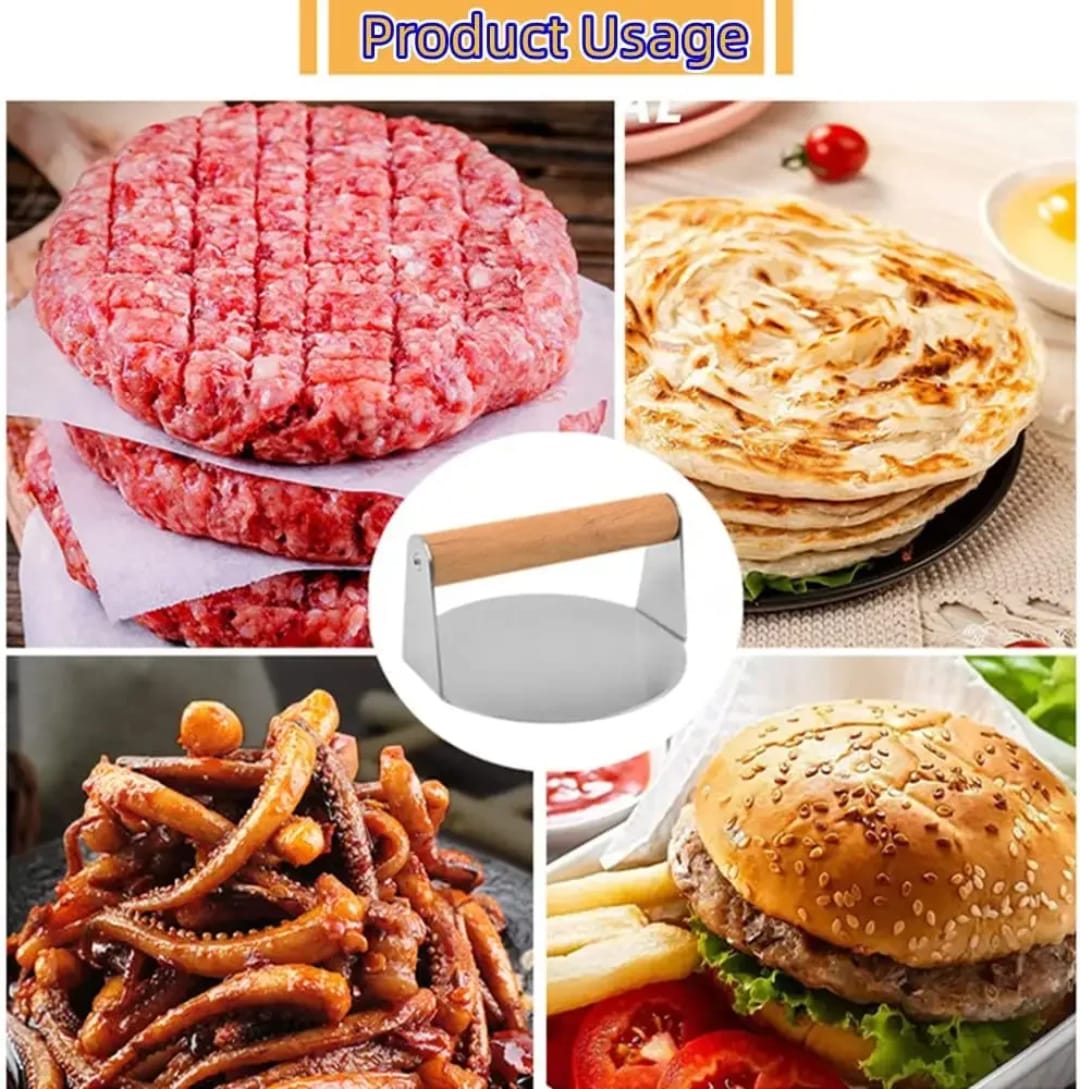 Heavy duty round stainless steel Chapati spinner\burger press