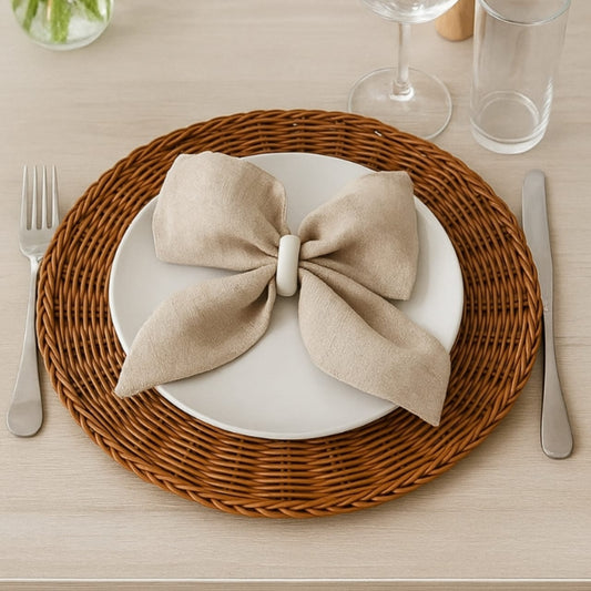 6Pc Woven Rattan like Table Mats