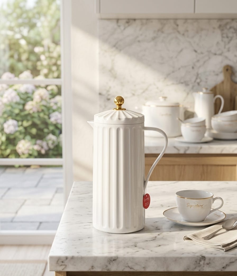 Vacuum flask with glass fill
