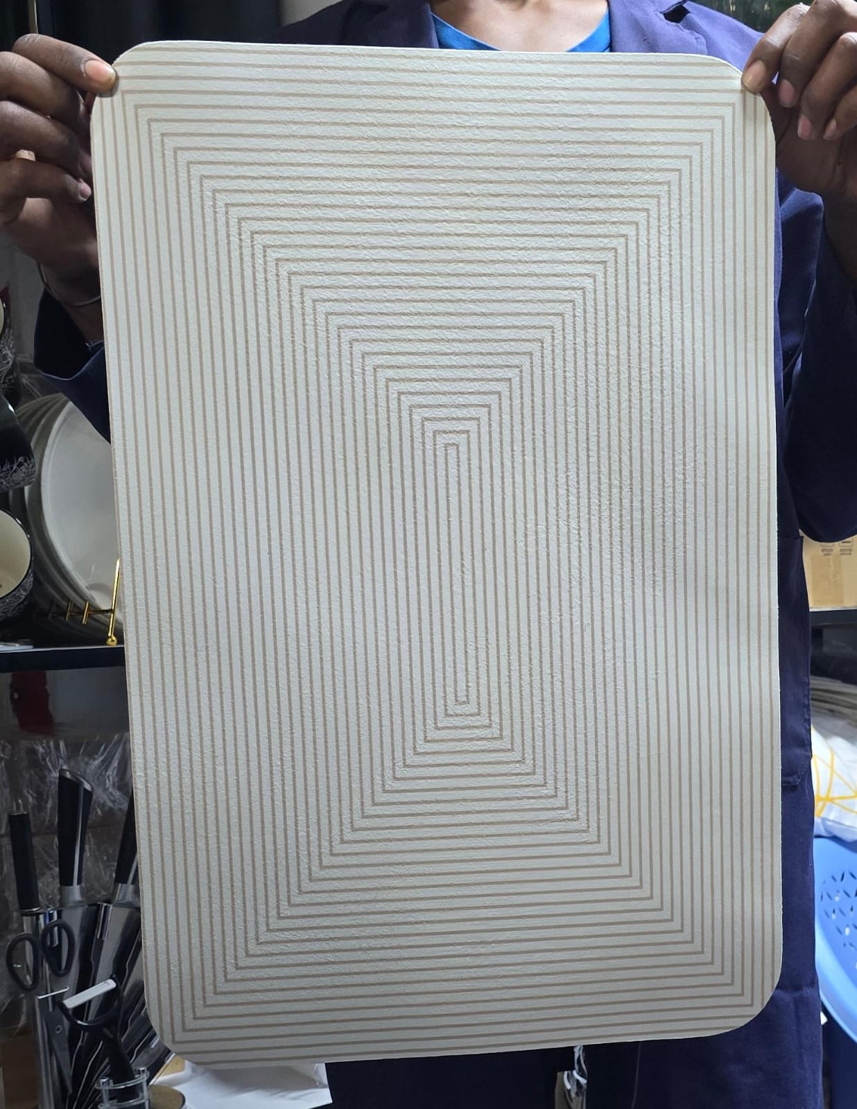 Geometric kitchen drying mats