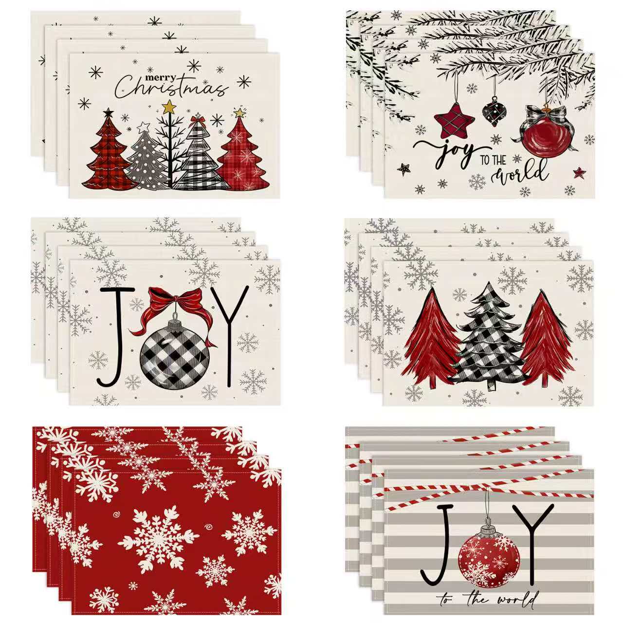 1pc Christmas Placemats For Dining Table Table