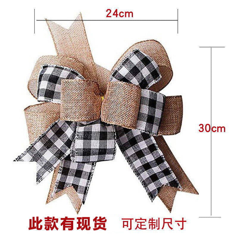 Christmas black and white/ red and black  plaid bow