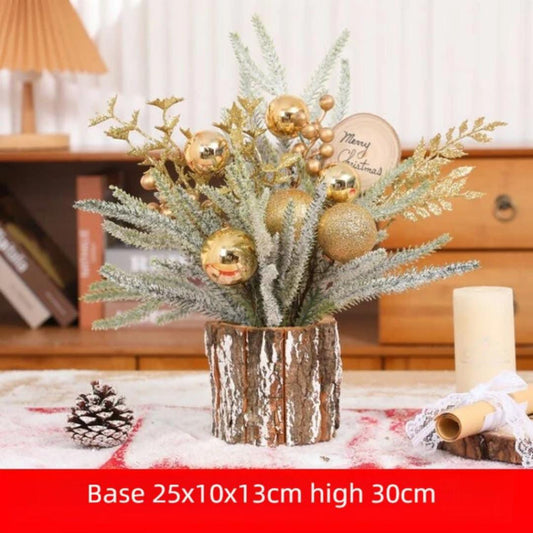 1Pcs Tabletop Mini  Christmas Tree Stump Home Christmas Festival Party Cute Decoration Ornament