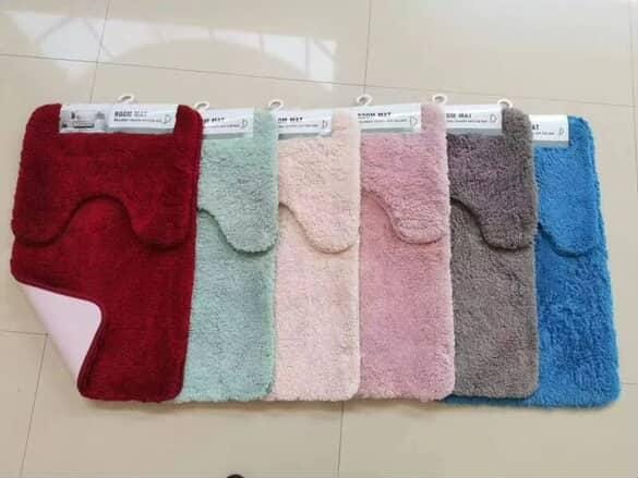 2pcs Ultra-Soft Plush Bath Mat Set