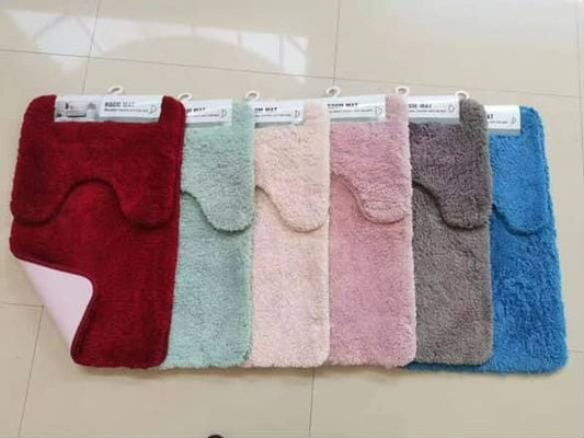 2pcs Ultra-Soft Plush Bath Mat Set