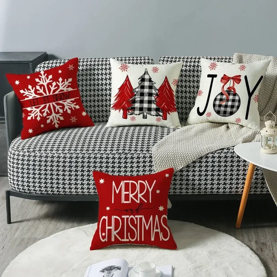 1pc Cushion Cover 45x45 Christmas Decorations For Home Santa Claus Printed Pillow Case