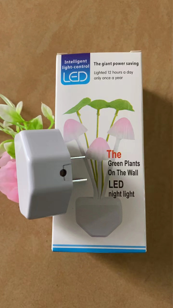 Automatic glow in the dark Flower LED PLUG on the wall night light