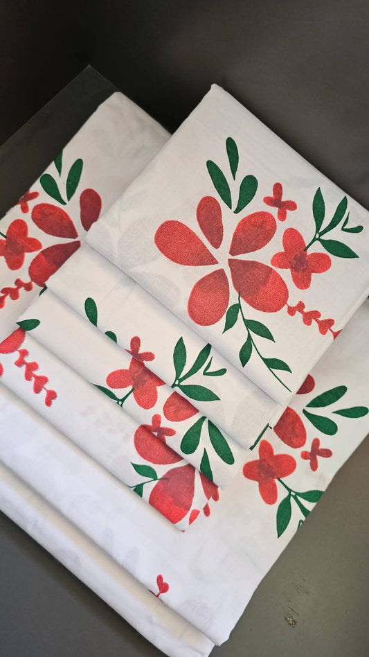 6pcs both printed bedsheets, two flat sheet and four pillowcases size 7*8